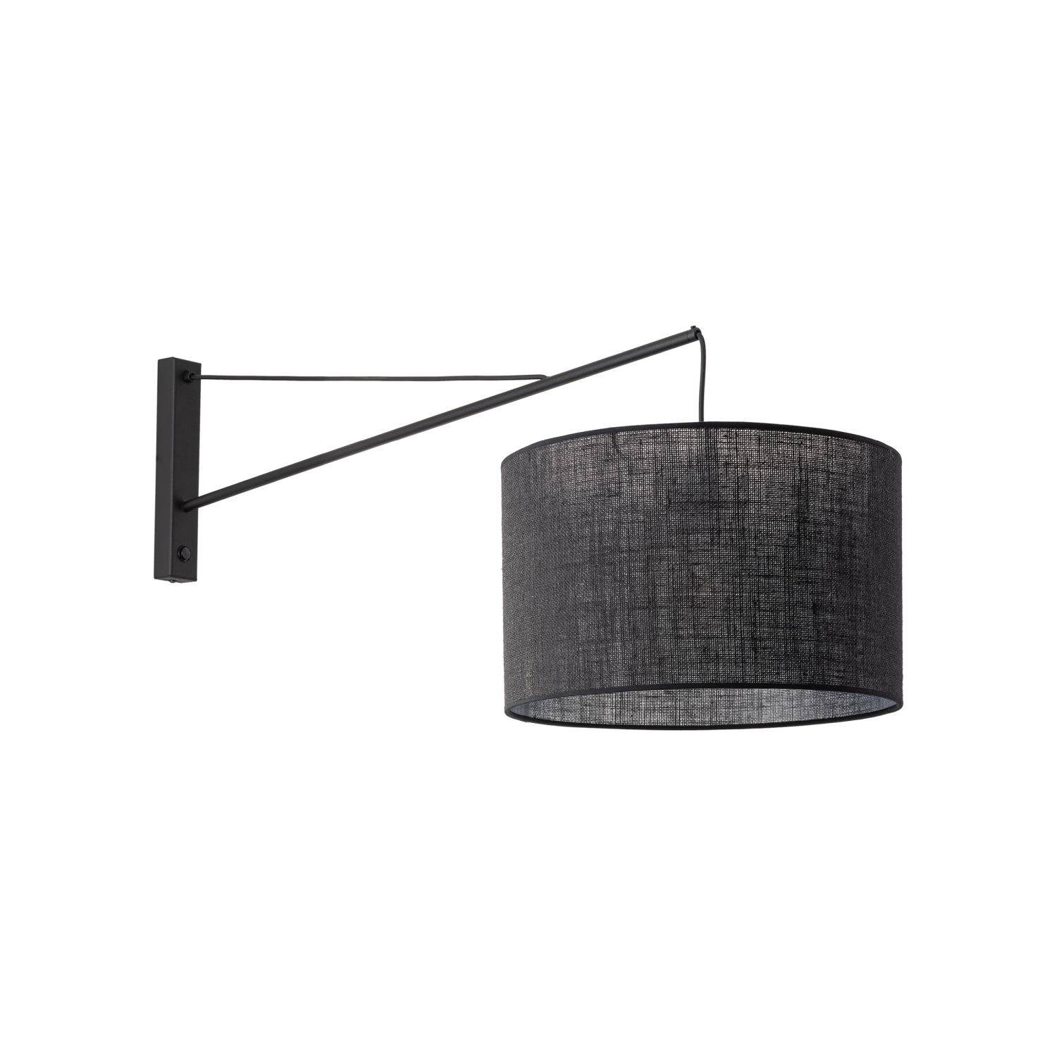 Licht-Erlebnisse LE111418 Wandlampe Robert E27 aus Metall Stoff in Schwarz Wandleuchte