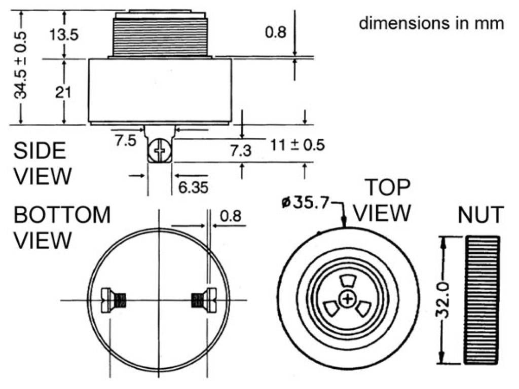 velleman - SV18/C - Summer mit regelbarer Lautstärke 3-24Vdc - Schraubbefestigung - Dauerton