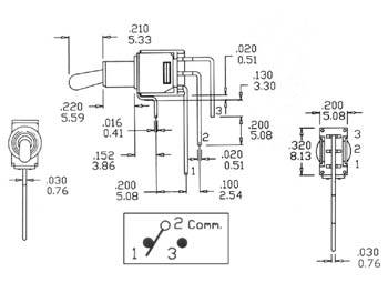 velleman - TS-8 - Kippschalter - subminiatur - vertikal SPDT Ein-Ein