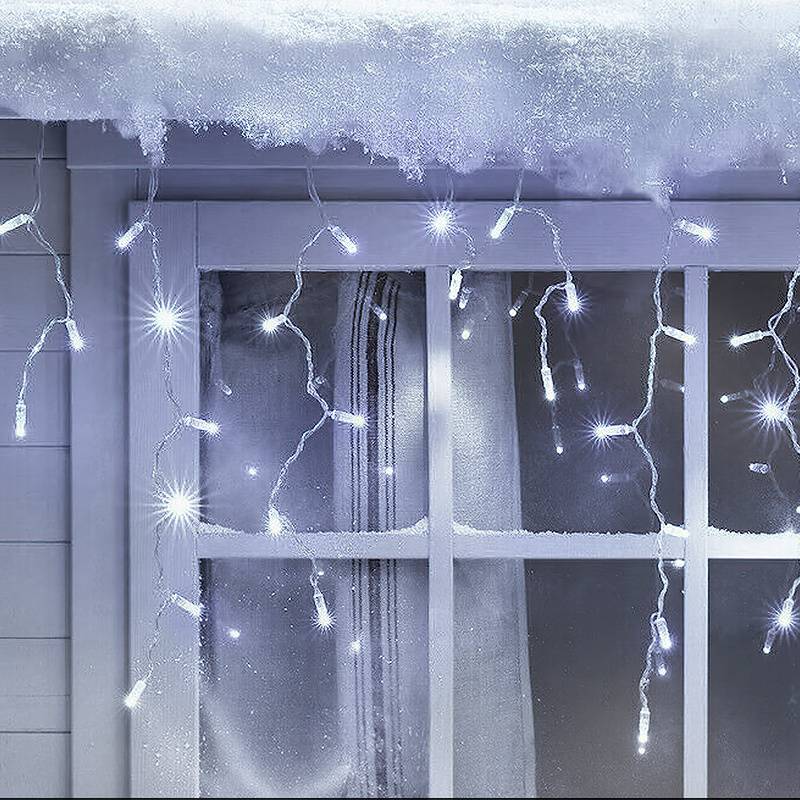 10M 200LEDs LED-Lichterkette Eisregen LED-Lichtervorhang für Außen Innen Lichterkettenvorhang mit 8 Modi IP44 Wasserfest Weihnachtsdeko aussen Party