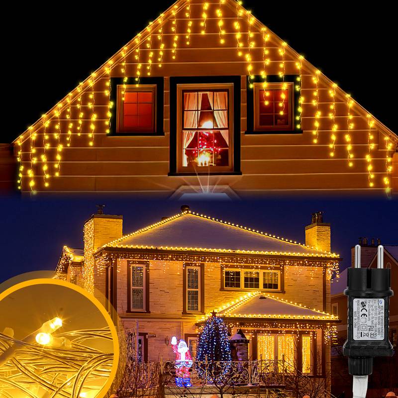 15M 400LEDs LED-Lichterkette Eisregen LED-Lichtervorhang für Außen Innen Lichterkettenvorhang mit 8 Modi IP44 Wasserfest Weihnachtsdeko aussen Party