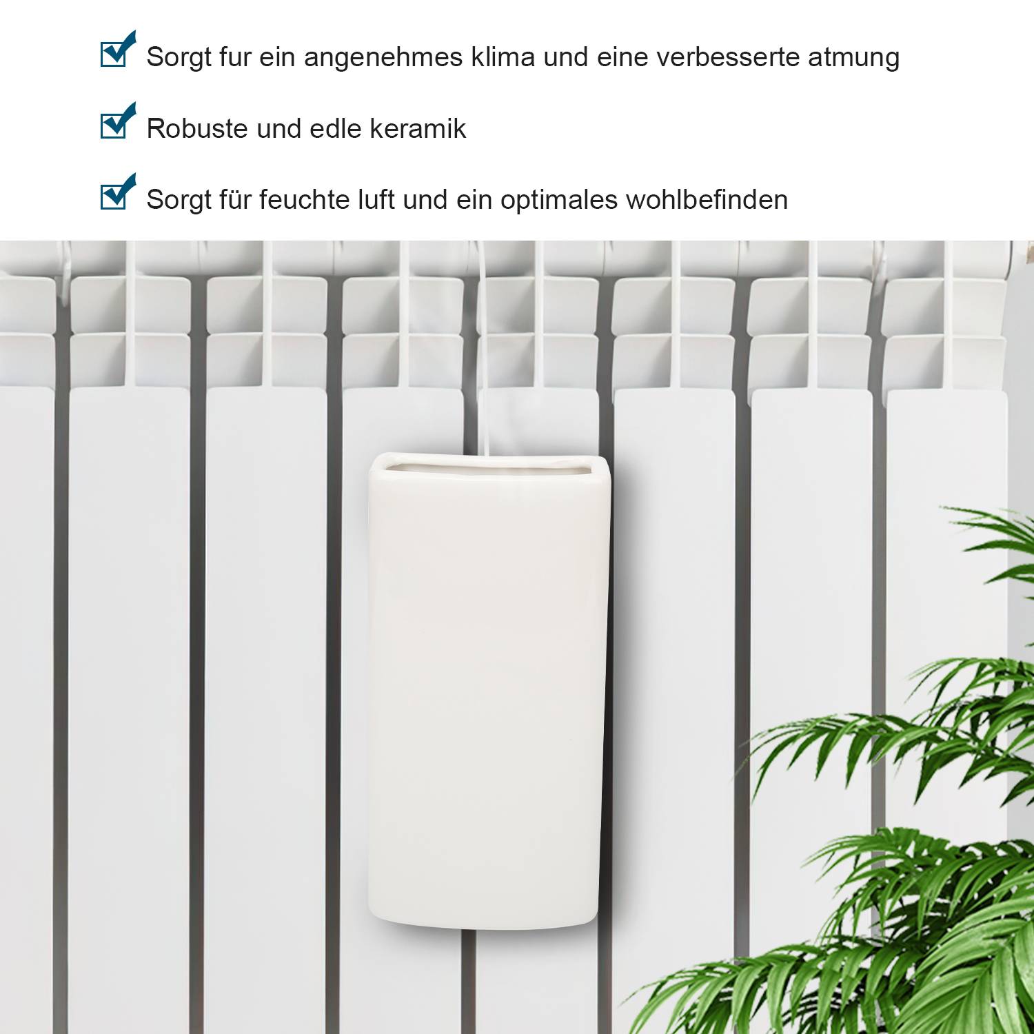 Luftbefeuchter Heizung 4er Set 400ml Keramik Set Heizkörper Verdunster Verdampfer