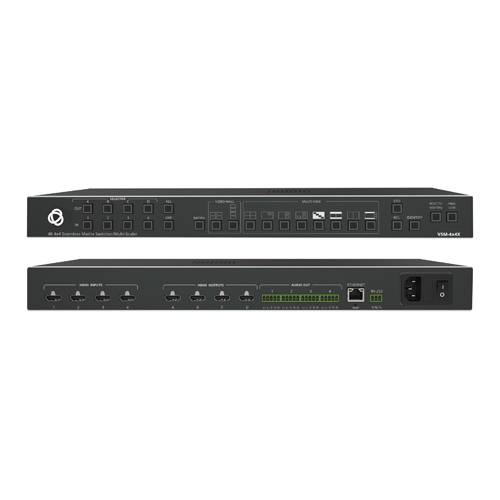 KRAMER VSM-4X4X - 4x4 nahtlos AV-Matrix-Switcher & Multiviewer (4K@60Hz | 4:4:4 | Videowall | 19“ Rackformat | HDCP 2.2)
