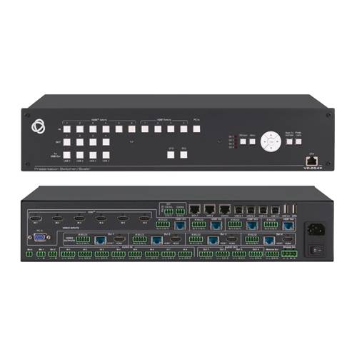 KRAMER VP-554X - 11x4:2 4K HDR Präsentationsmatrix & Scaler (4K@60Hz | 4:2:0 | HDBaseT | 4x1 USB-Umschalter | 19“