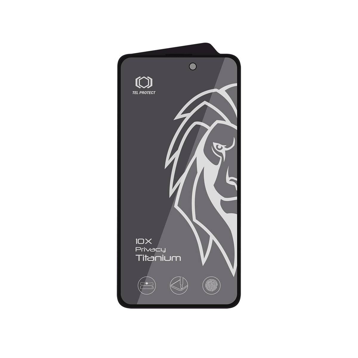 Titanium Privacy Glass Schutzglas kompatibel mit iPhone 16 Plus
