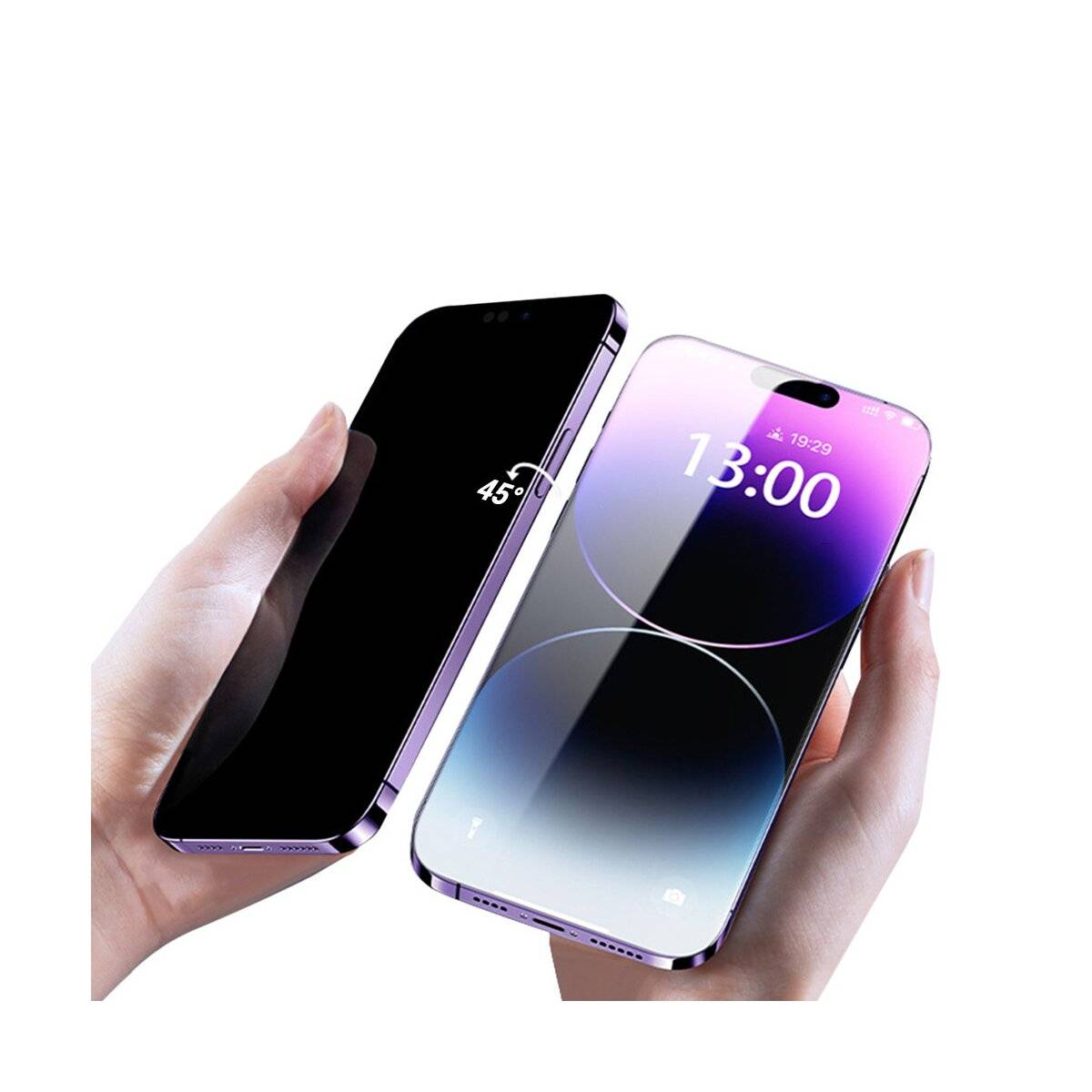 Titanium Privacy Glass Schutzglas kompatibel mit iPhone 16 Plus