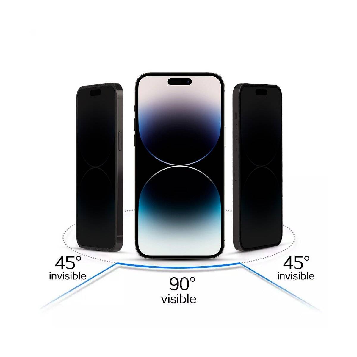 Titanium Privacy Glass Schutzglas kompatibel mit iPhone 16 Plus