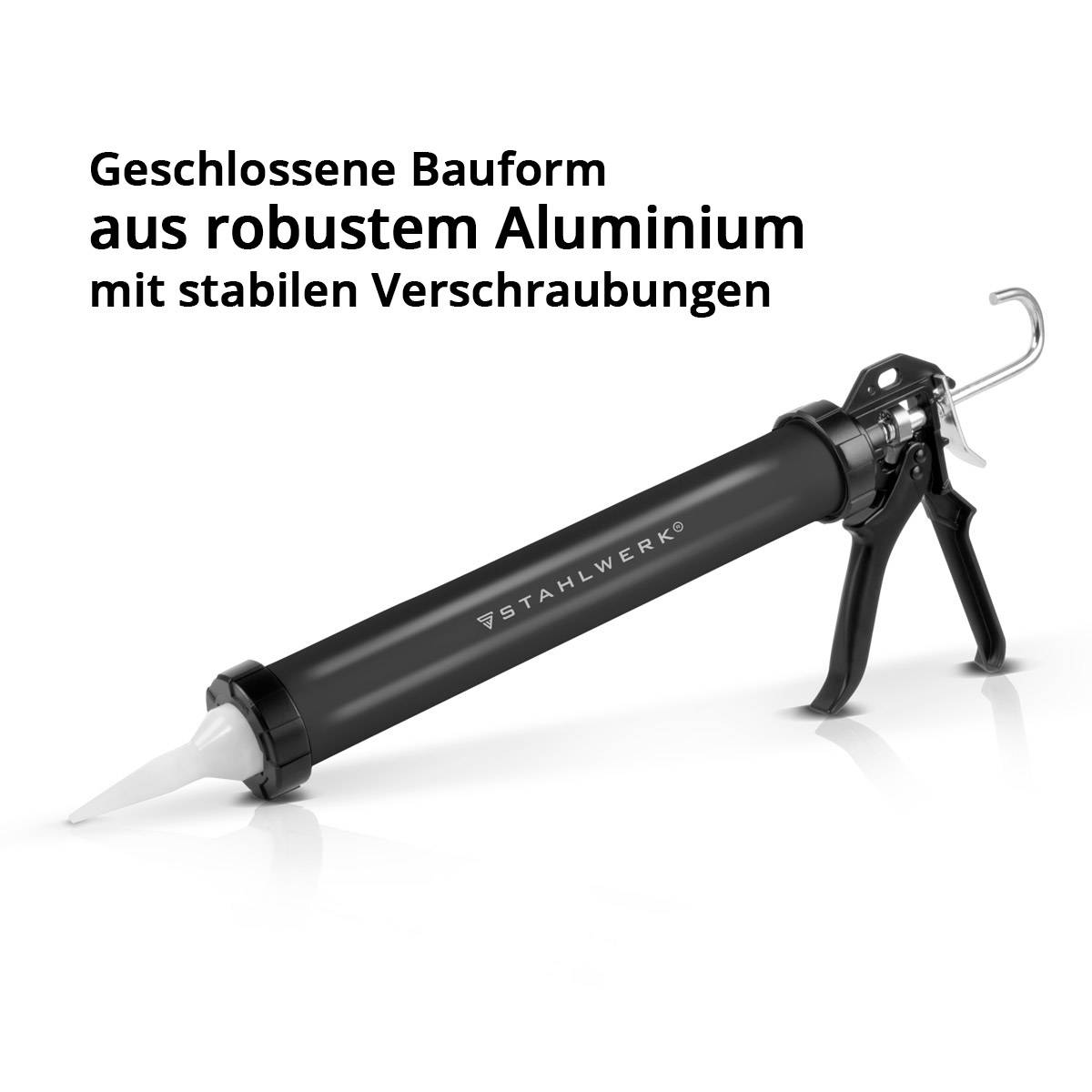 STAHLWERK Silikonpistole SPB-600 ST mit 600 ml aus Aluminium Silikonpresse