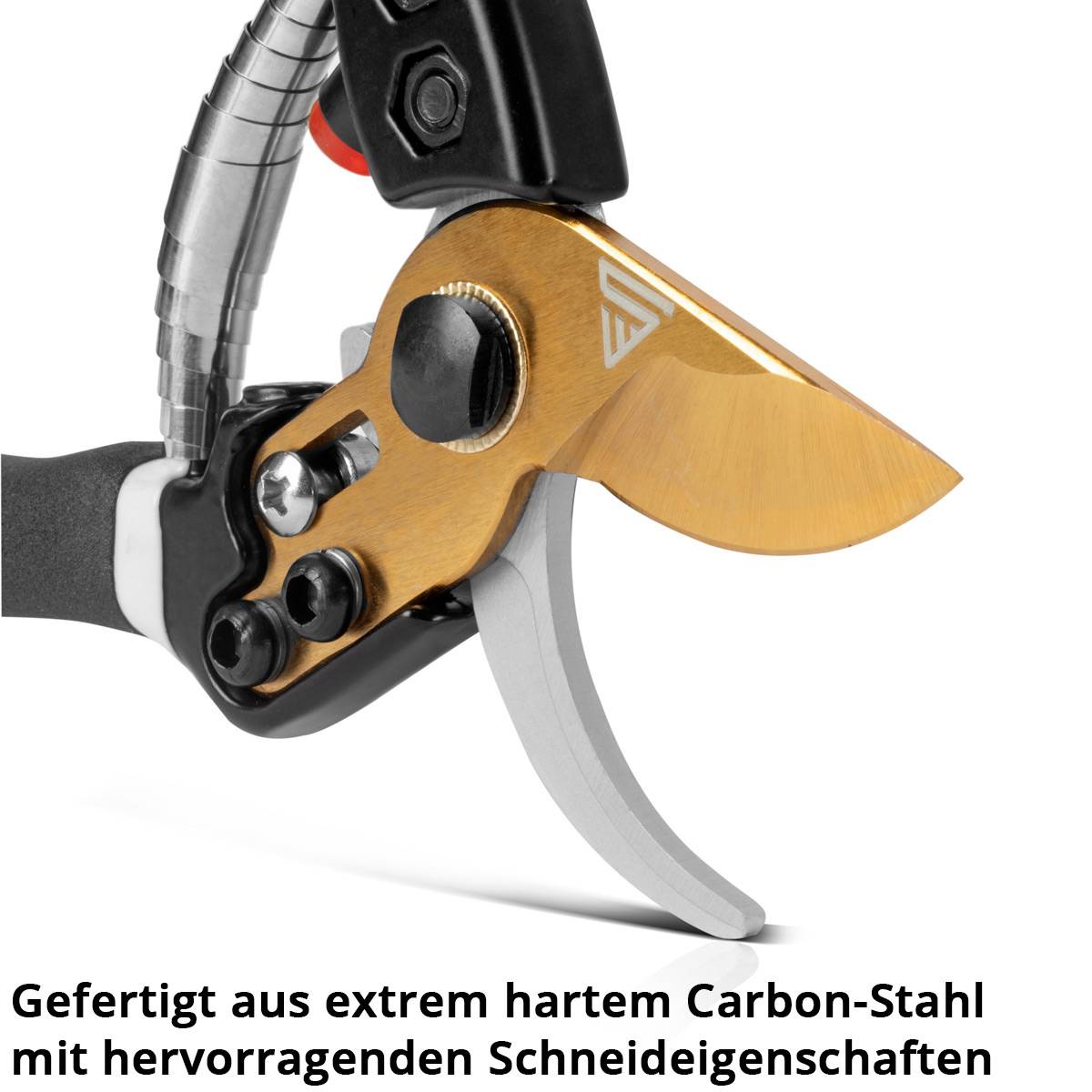 STAHLWERK Gartenschere aus Carbon-Stahl Rosenschere / Rebschere / Gärtnerschere