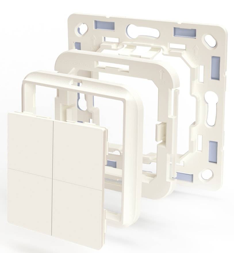 SHELLY Wandtaster-Adapter 232793 , 4-fach, weiß