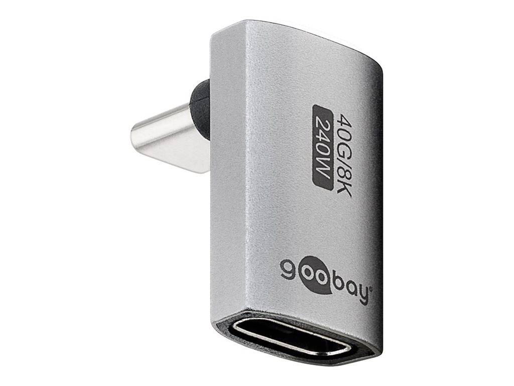 Silberner USB-C-Adapter mit der Bezeichnung „40G/8K 240W