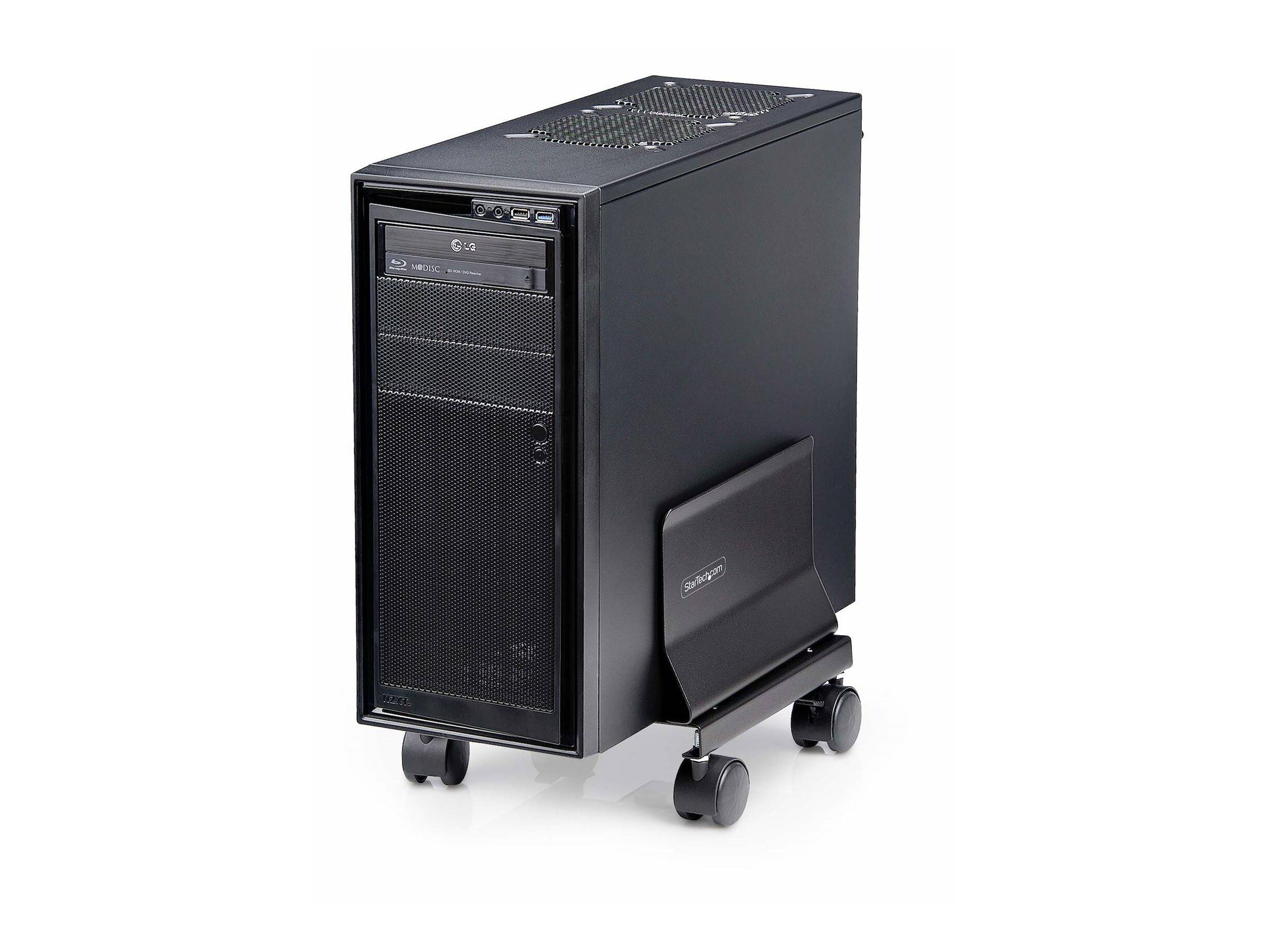 StarTech.com Computer Tower Cart Rolling CPU Caddy w/ Wheels, Adjustable