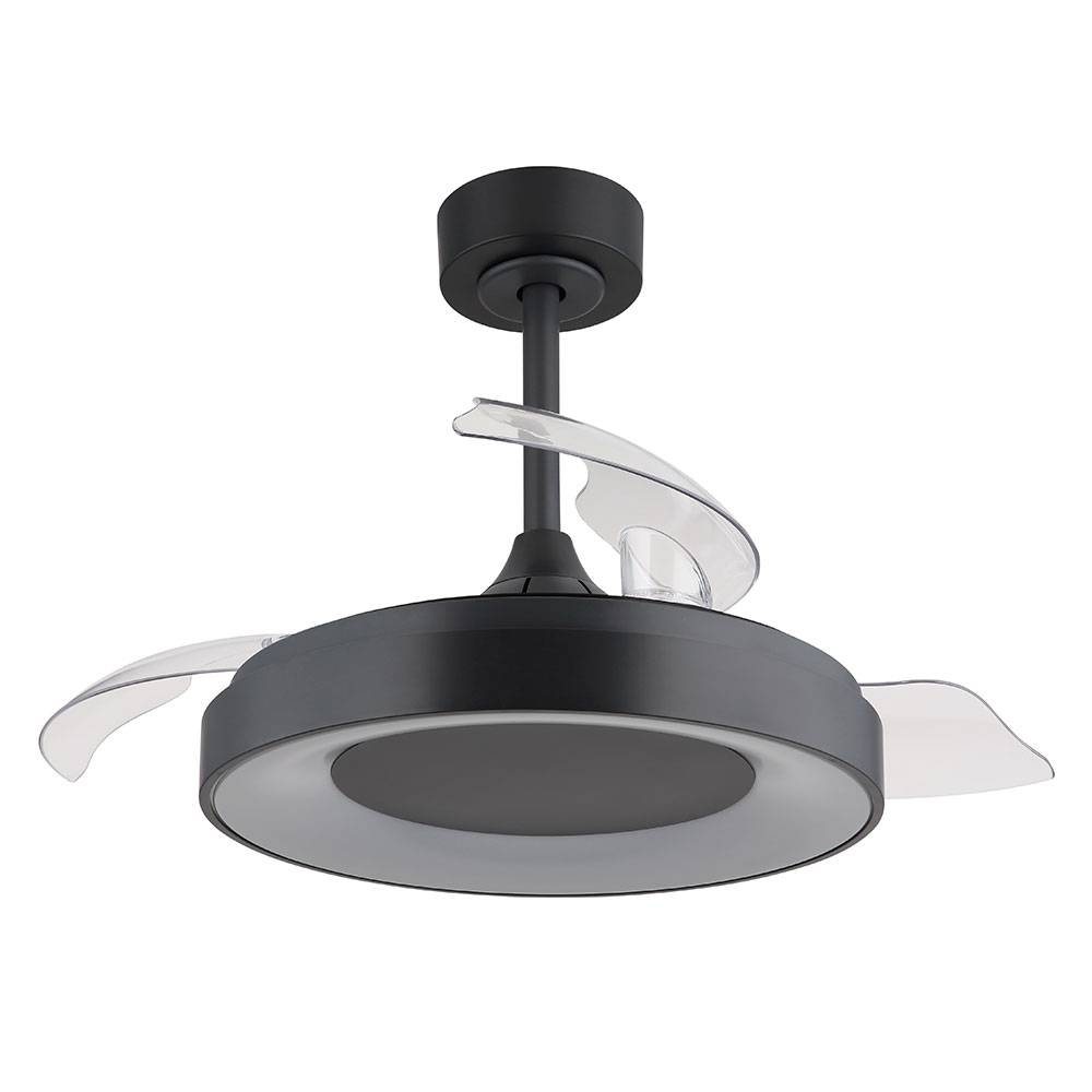 Deckenlampe Wohnzimmerleuchte Deckenventilator Schlafzimmerlampe Raumkühler, Metall Kunststoff grau, dimmbar Fernbedienung RGB Farbwechsel