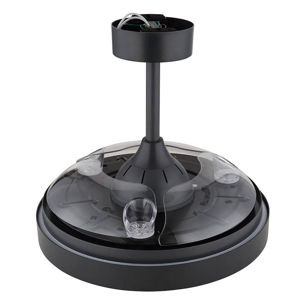 Deckenlampe Wohnzimmerleuchte Deckenventilator Schlafzimmerlampe Raumkühler, Metall Kunststoff grau, dimmbar Fernbedienung RGB Farbwechsel