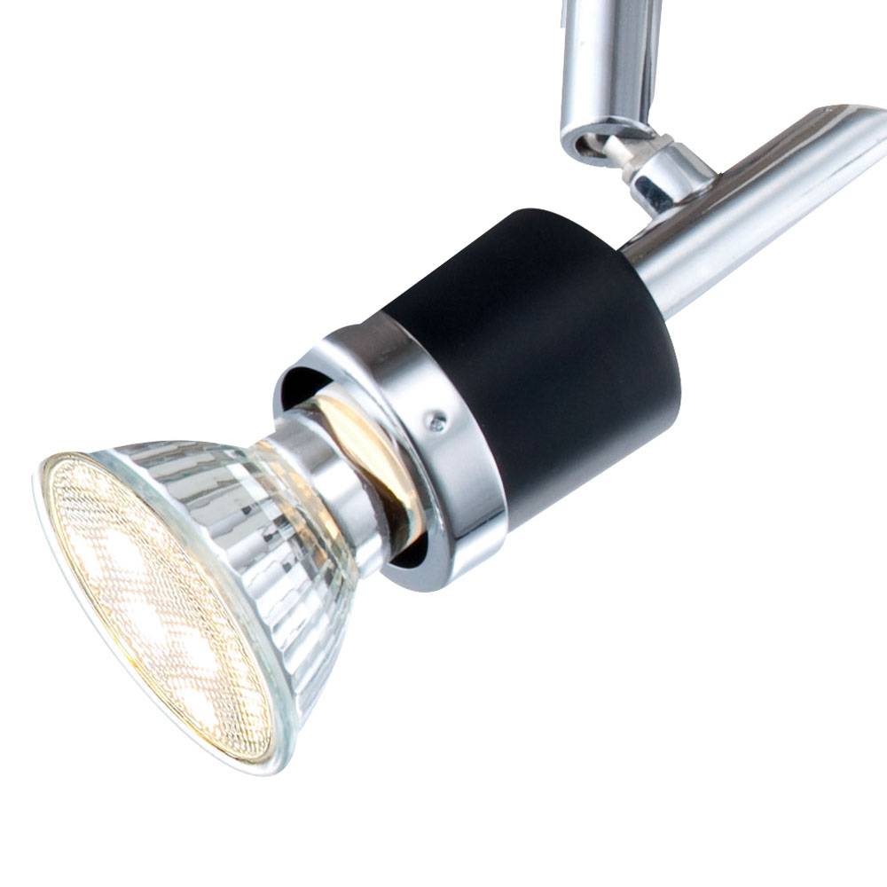 Deckenlampe schwarz Schlafzimmerlampe modern Deckenstrahler 2-flammig GU10 LED, Metall, LED 48W 2300lm 3000K, LxBxH 38x11x16 cm