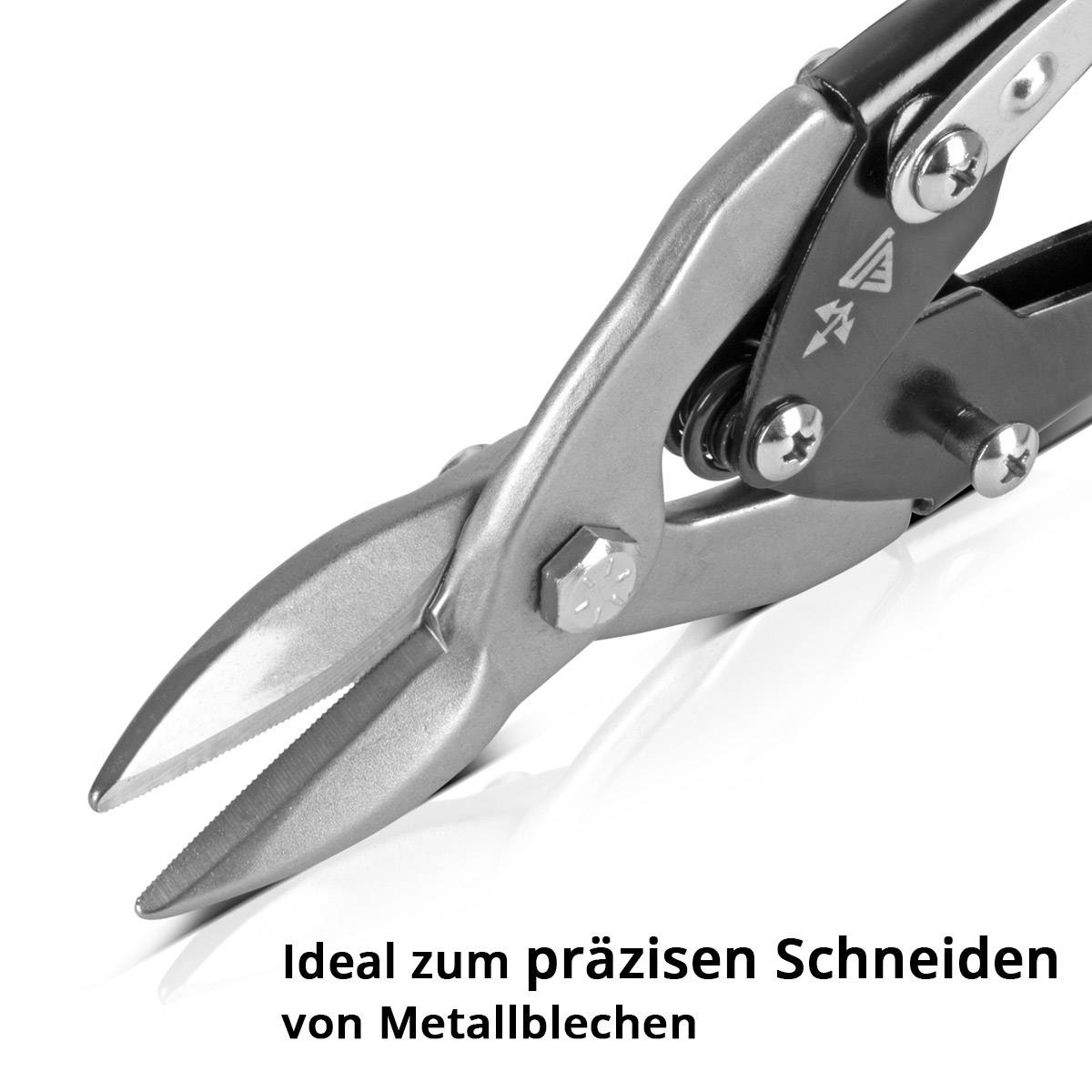 STAHLWERK Blechschere gerader Schnitt Metallschere zum professionellen Schneiden
