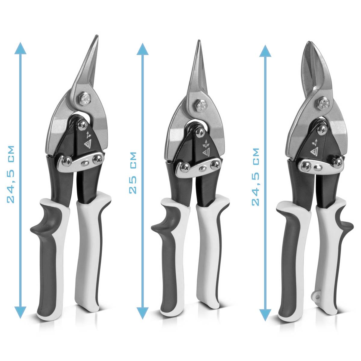 STAHLWERK Blechschere 3er Set gerader, linker und rechter Schnitt Metallschere