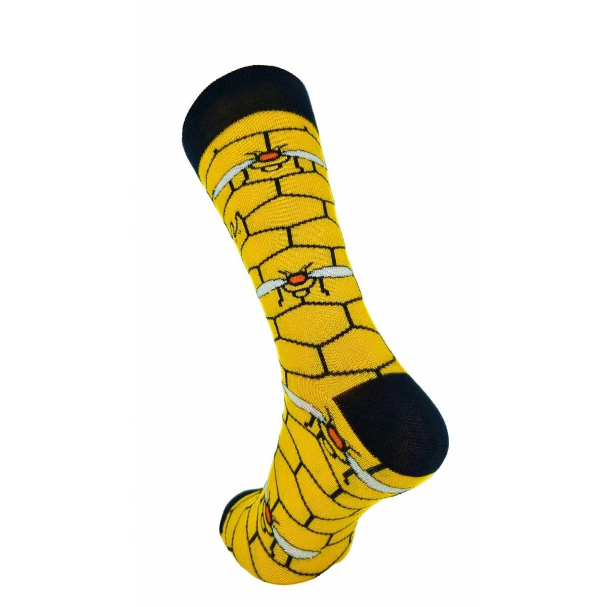 Socken für Männer mit Bienenmuster aus Baumwollmischung Herrensocken Gelb 43/48