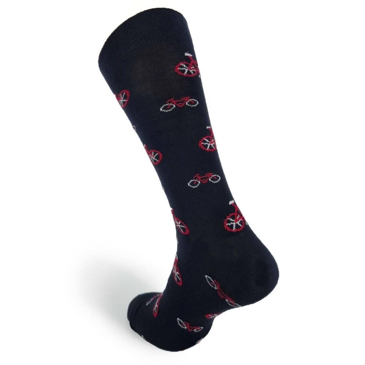 Socken in Schwarz für Männer mit Fahrradmuster Herrensocken aus Baumwollmischung 39/42