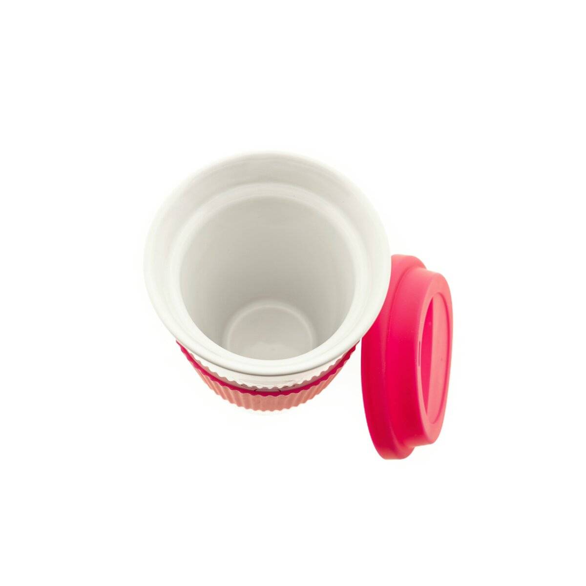 10er Set Kaffeebecher To Go, Porzellan Coffee to go Becher mit Deckel 250ml Pink