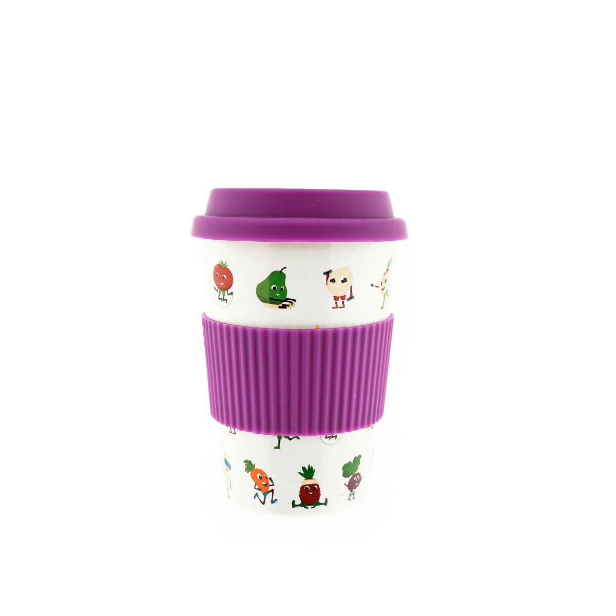 10x Kaffeebecher To Go, Porzellan Coffee to go Becher mit Deckel 350ml ZH4 Lila