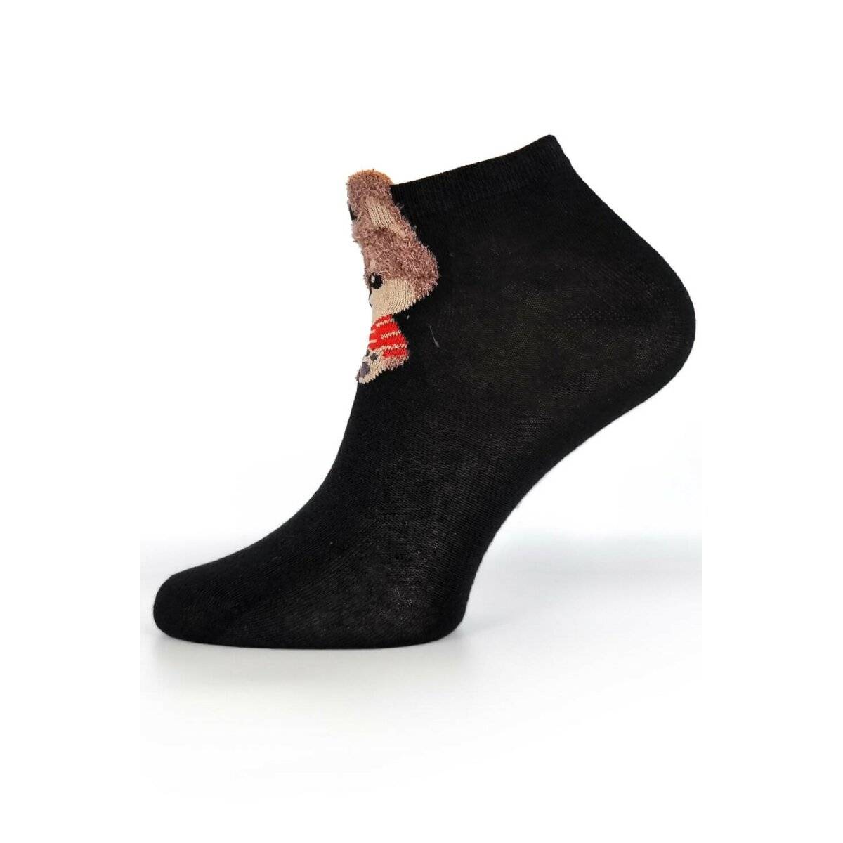 Damensocken aus Baumwollmischung mit Bärenmuster Kurze Socken für Damen in Schwarz 35/38