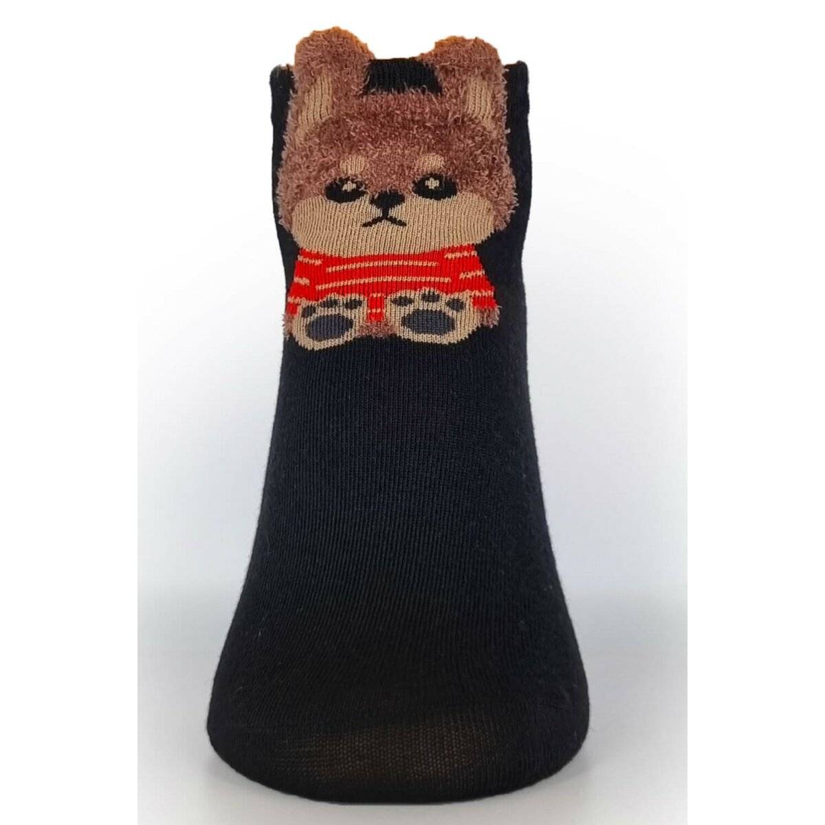 Damensocken aus Baumwollmischung mit Bärenmuster Kurze Socken für Damen in Schwarz 35/38