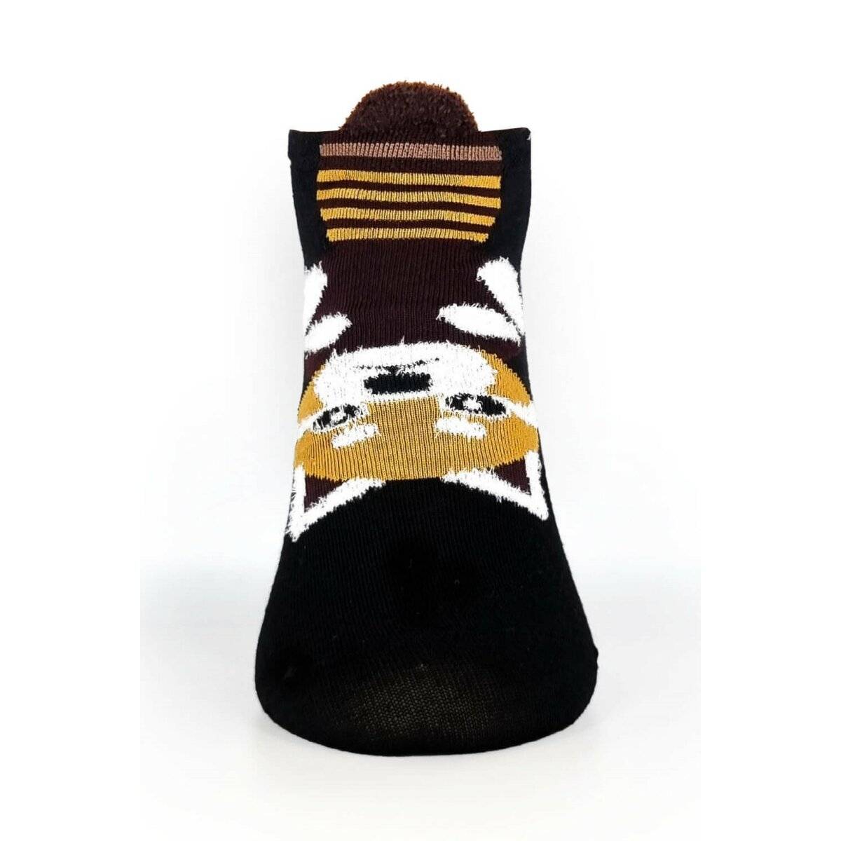 Kurze Socken für Damen aus Baumwollmischung mit Pandamuster in Schwarz 35/38