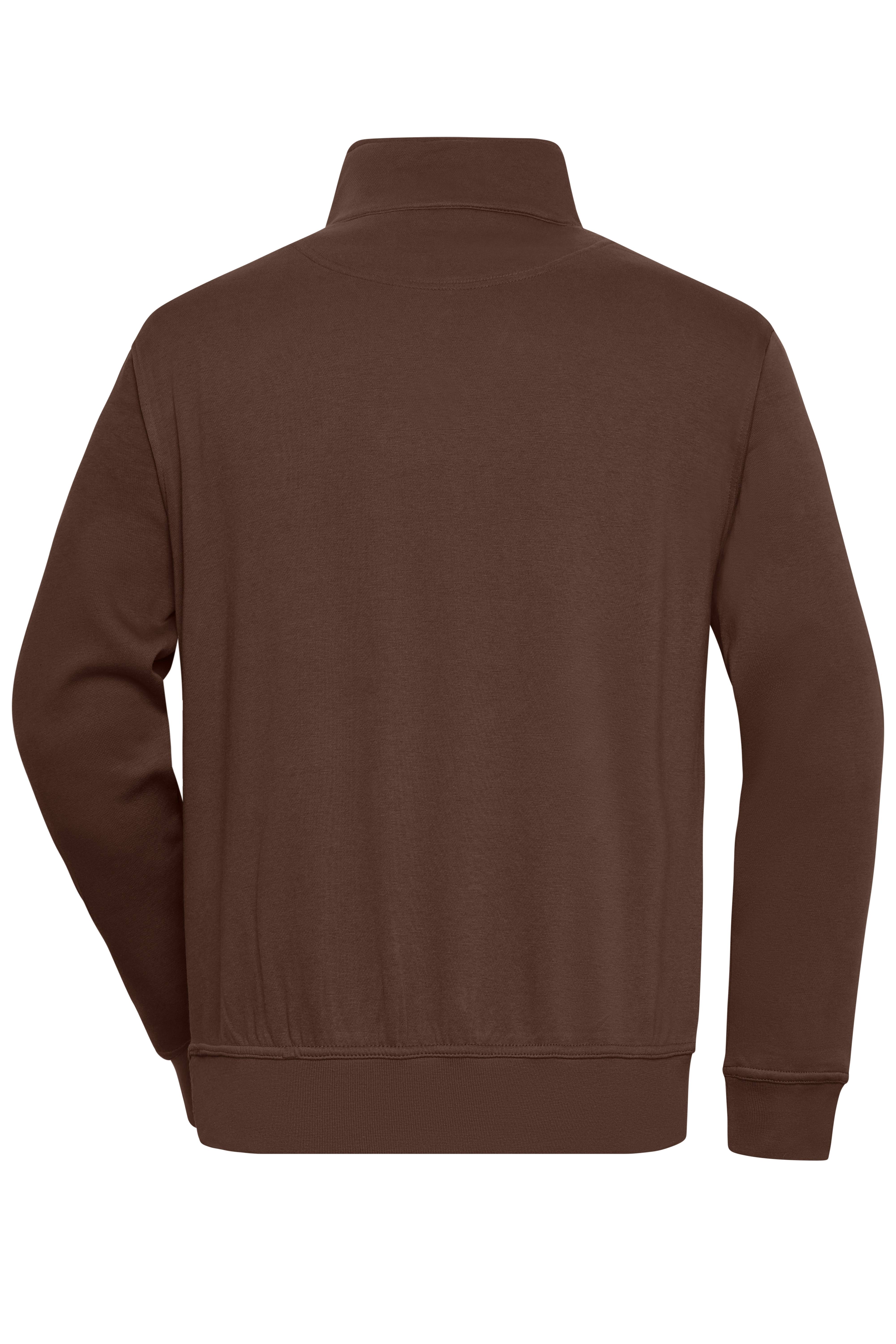 James & Nicholson® Workwear Half Zip Sweat JN831 Größe: XL Braun