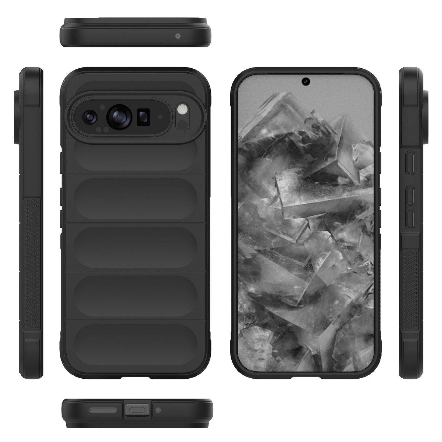 Für Google Pixel 9 Pro XL Magic Shield TPU Hülle Flanell-Innenfutter