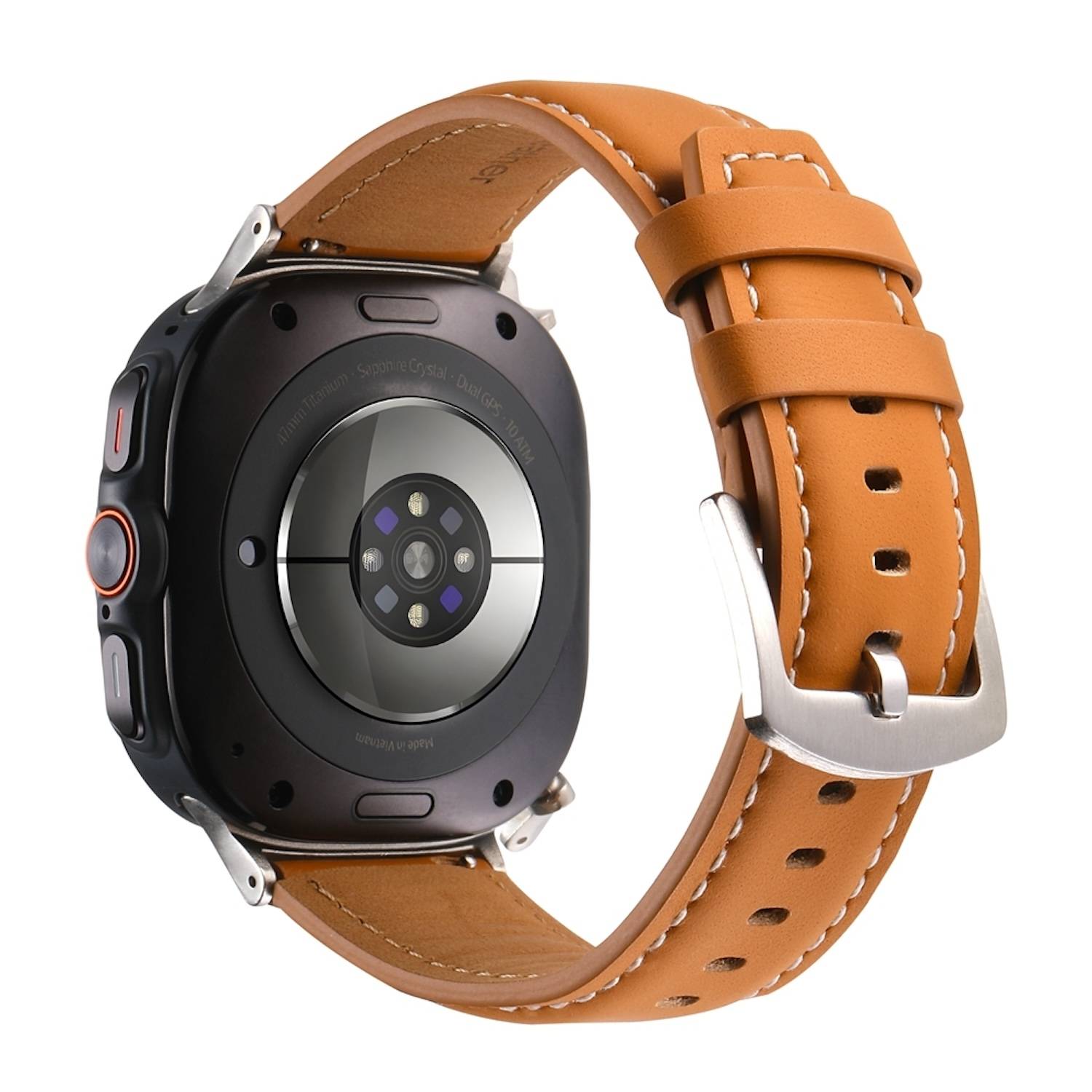 Für Samsung Galaxy Watch Ultra 47mm hochwertiges Leder Armband Braun