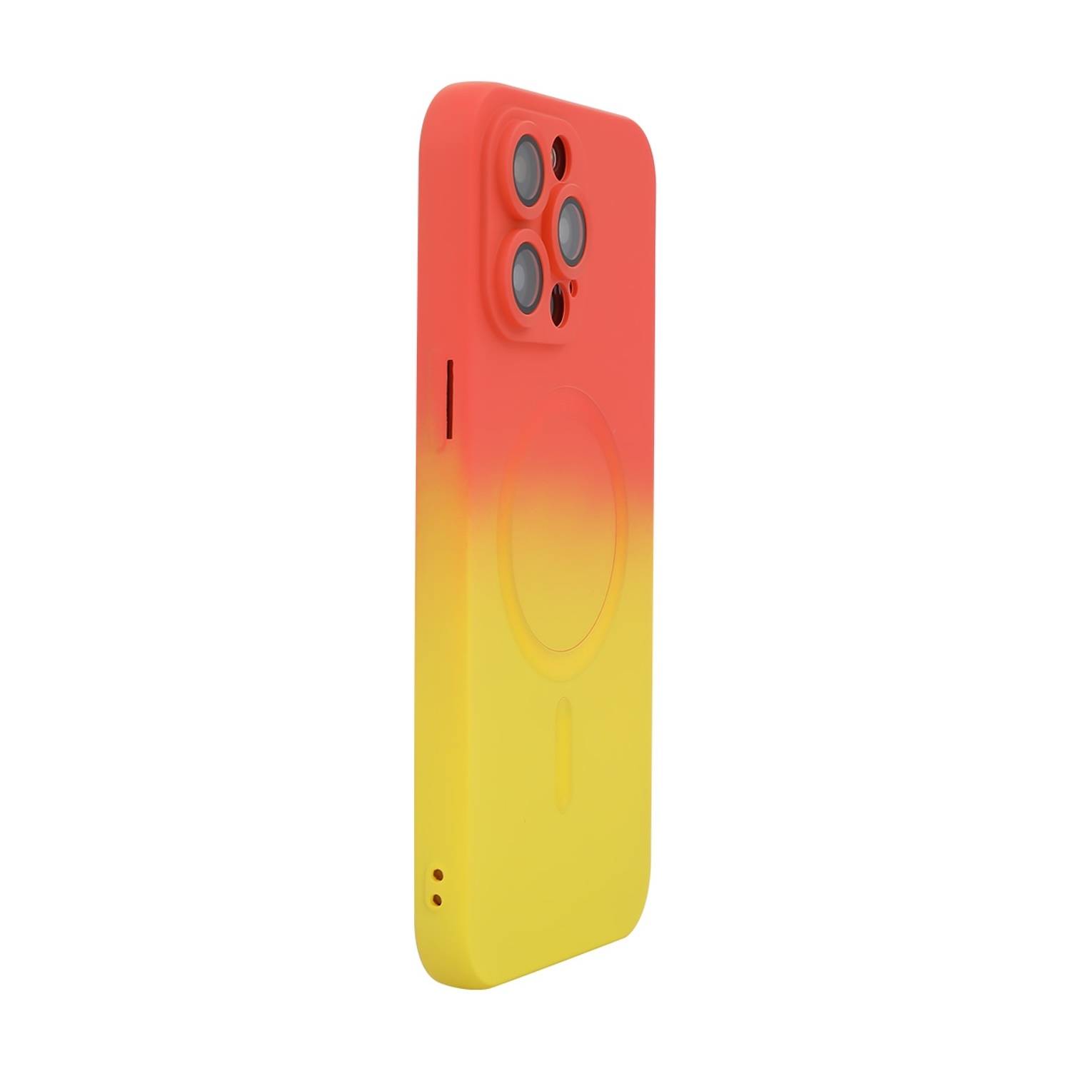 Für Apple iPhone 16 Pro Max MagSafe Silikon Hülle im Regenbogen Design