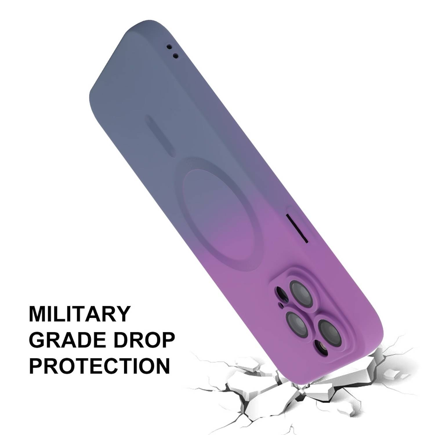 Für Apple iPhone 16 Pro MagSafe Silikon Hülle Linsenschutz Regenbogen-Design