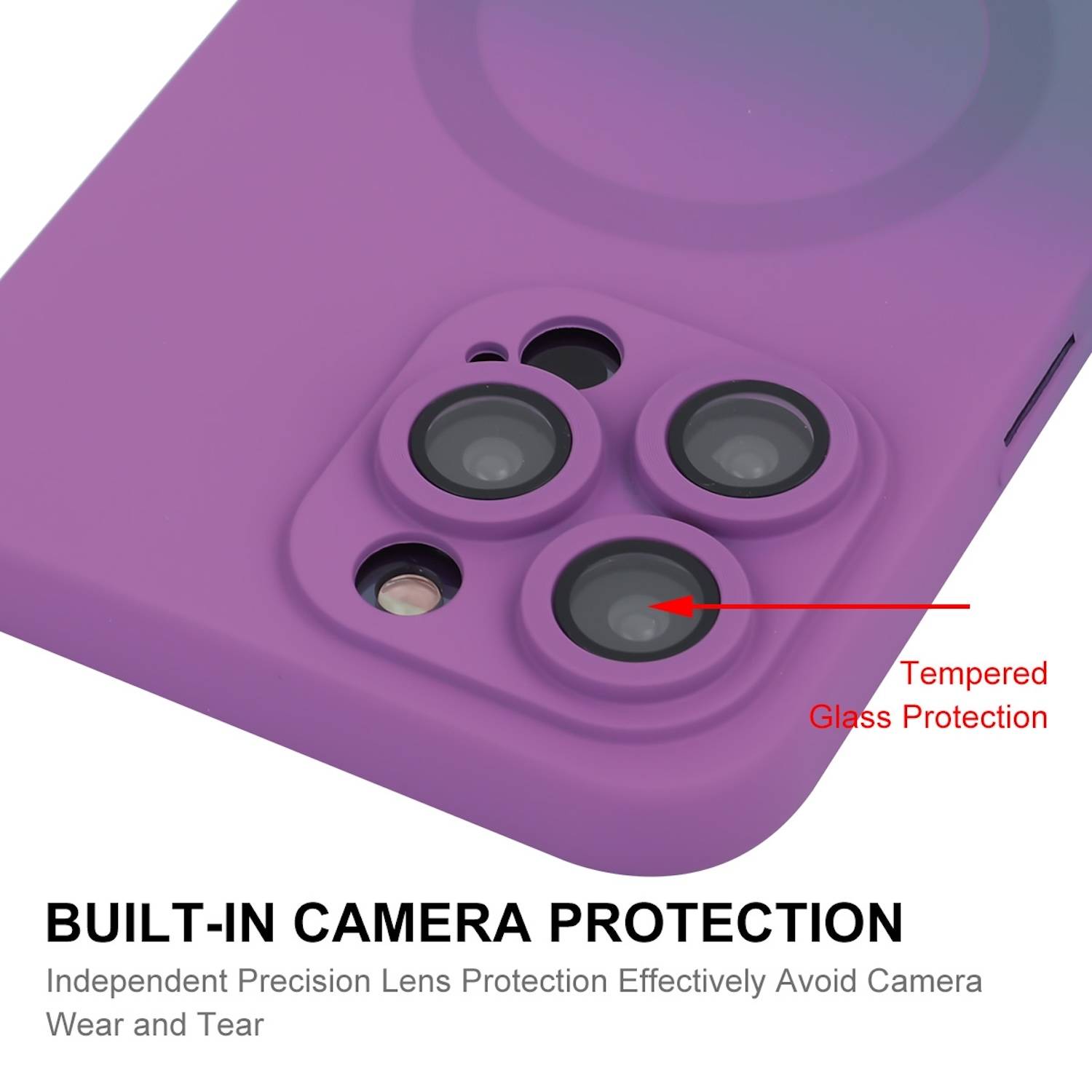 Für Apple iPhone 16 Pro MagSafe Silikon Hülle Linsenschutz Regenbogen-Design