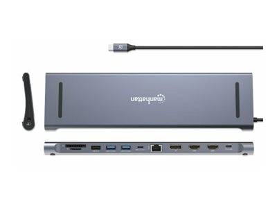 Manhattan 12-in-1 - Dockingstation - USB-C 3.2 Gen 1