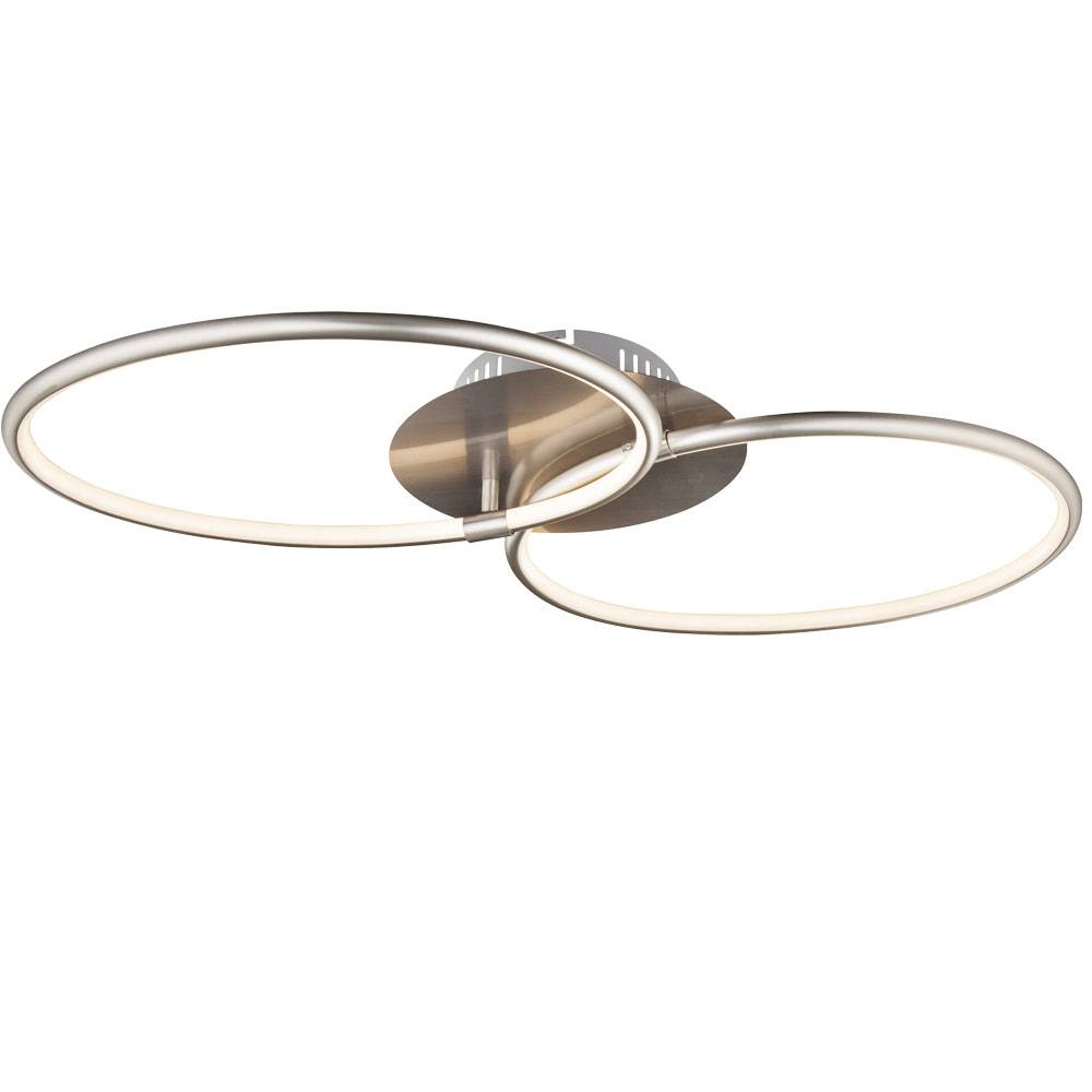 Deckenleuchte Ringe Deckenlampe Esszimmerlampe Wohnzimmerlampe Decke, Metall, 1x LED 30 Watt 2400 Lumen warmweiß, LxBxH 70x40x8,6 cm