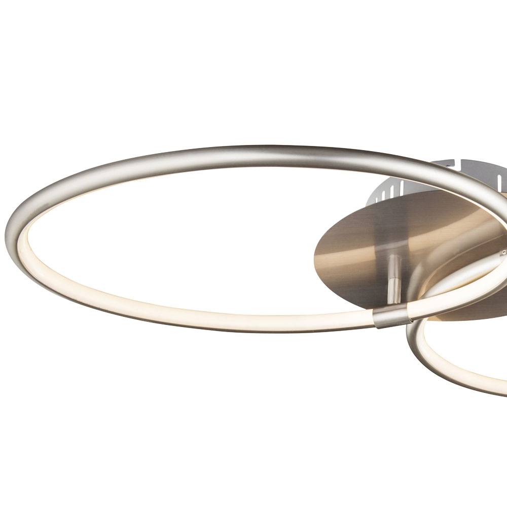 Deckenleuchte Ringe Deckenlampe Esszimmerlampe Wohnzimmerlampe Decke, Metall, 1x LED 30 Watt 2400 Lumen warmweiß, LxBxH 70x40x8,6 cm