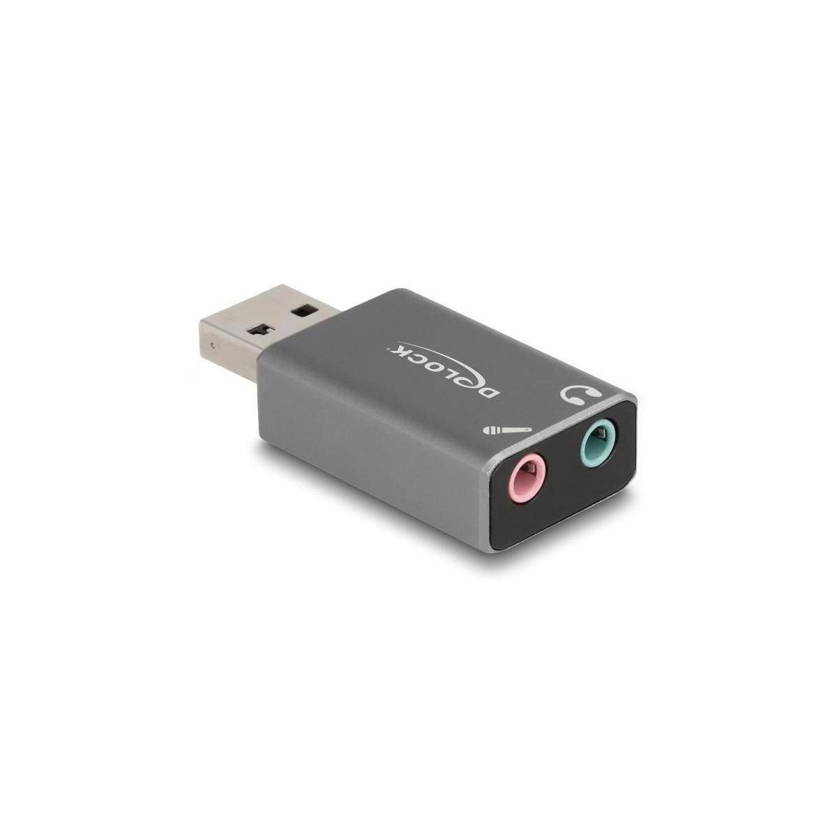 66633 - Externe USB Soundkarte mit USB-A Stecker auf 2 x 3,5 mm Klinkenbuchse Plu