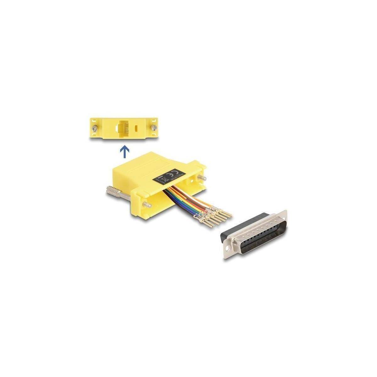 67116 - D-Sub 25 Pin Stecker zu RJ45 Buchse Montagesatz gelb
