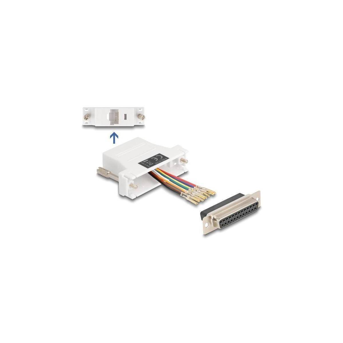67117 - D-Sub 25 Pin Buchse zu RJ45 Buchse Montagesatz weiß