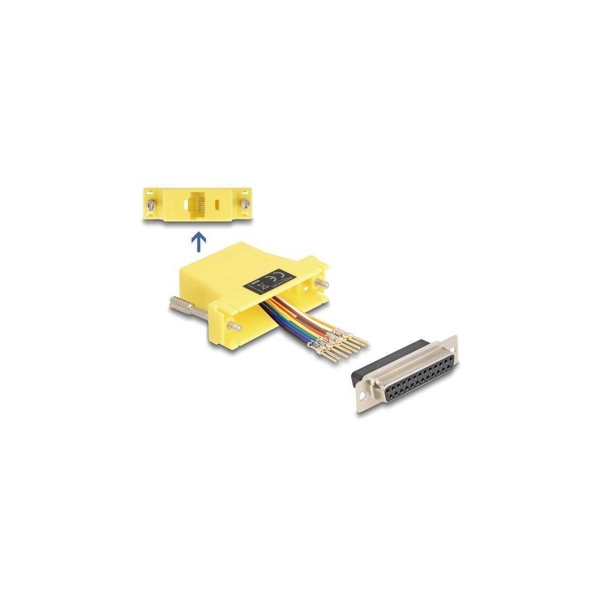 67119 - D-Sub 25 Pin Buchse zu RJ45 Buchse Montagesatz gelb