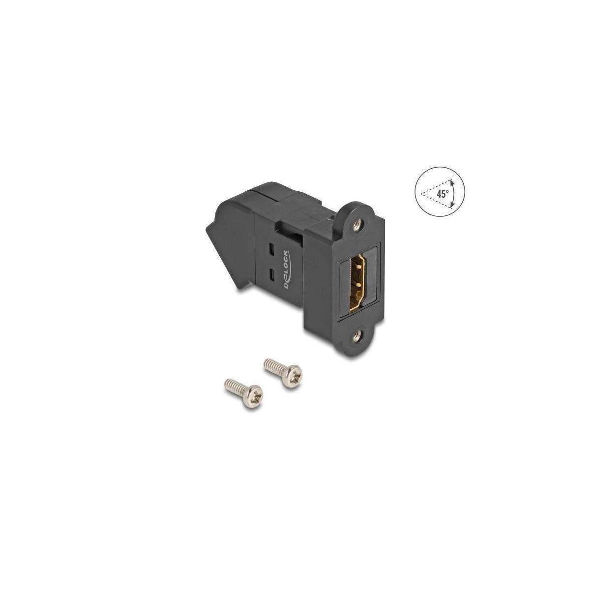 67156 - HDMI Einbaubuchse zu HDMI Buchse 45 gewinkelt 8K 60 Hz schwarz