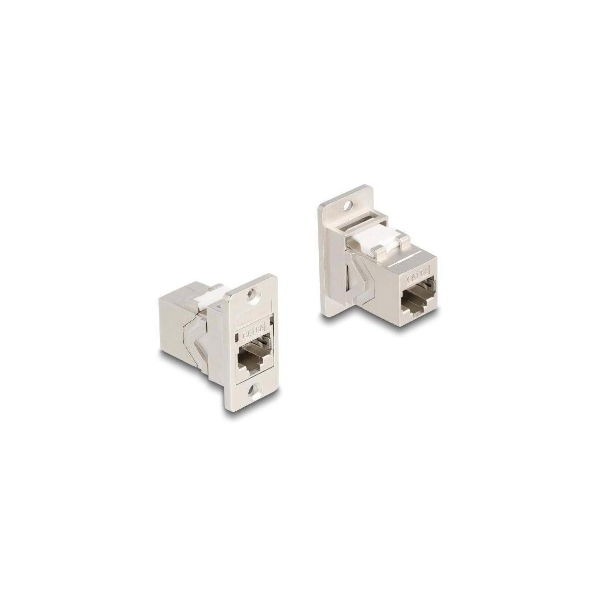 67163 - Panel Mount RJ45 Keystone Modul Kupplung Buchse zu Buchse Cat.6A Metall k