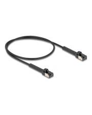 Delock RJ45 Slim Netzwerkkabel Cat.6A U/FTP winkelbar schwarz 0.5 m CAT 6a FTP 0,5 m Schwarz