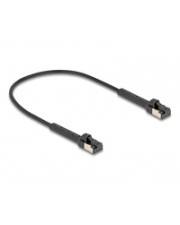 Delock RJ45 Slim Netzwerkkabel Cat.8.1 U/FTP winkelbar bis 40 Gbps schwarz 0.25 CAT 8 FTP Schwarz