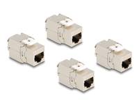 DELOCK - Keystone RJ45 Bu> LSA werkzeugfrei Cat.6a STP 4 Stk.