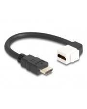 Delock Keystone Modul Kabel HDMI Stecker zu Buchse 90° gewinkelt 8K 60 Hz 20 cm 0,2 m