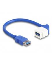 Delock Keystone Modul Kabel USB 5 Gbps Typ-A Buchse zu 90° gewinkelt 20 cm 0,2 m