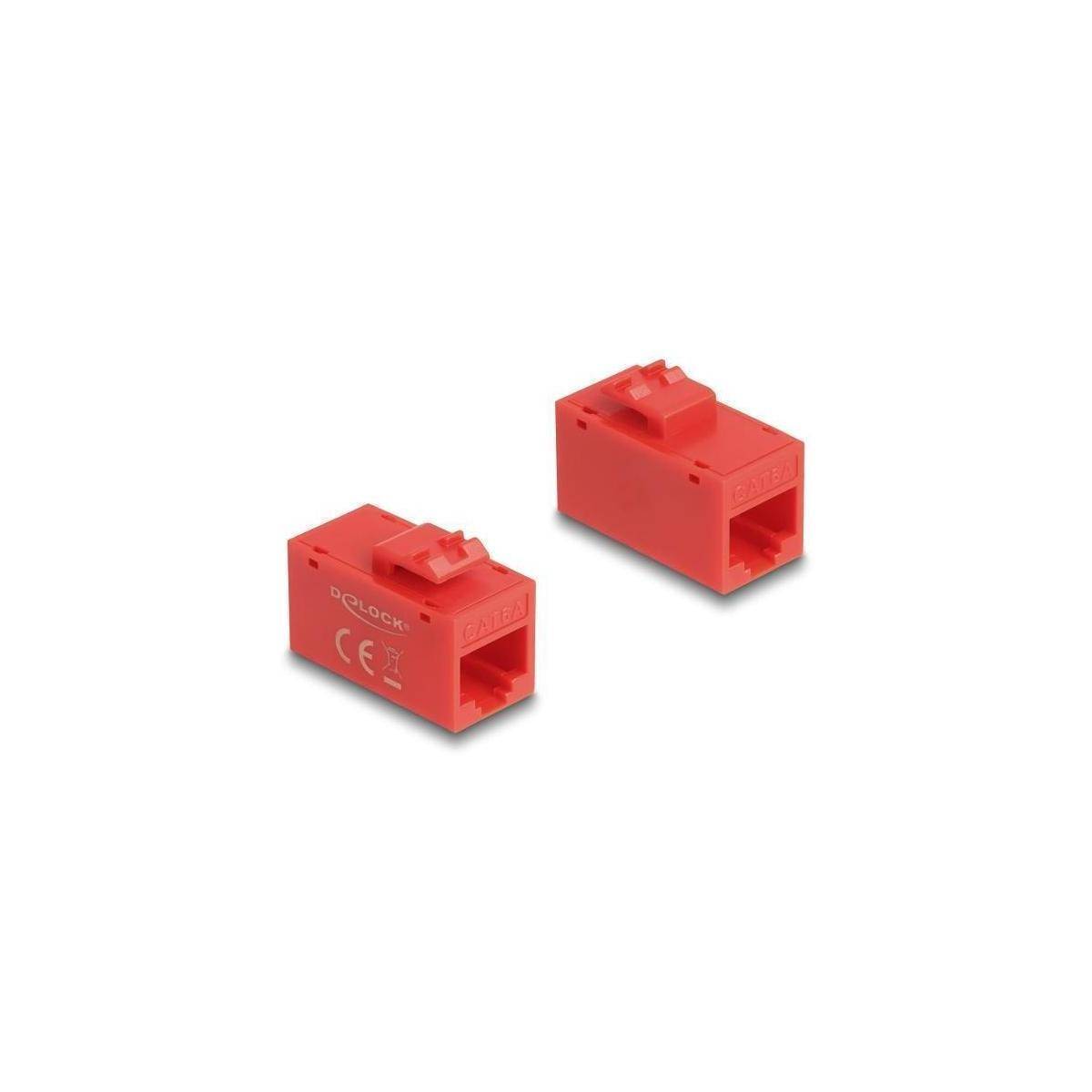 90641 - Keystone Modul RJ45 Buchse zu RJ45 Buchse Cat.6A UTP rot