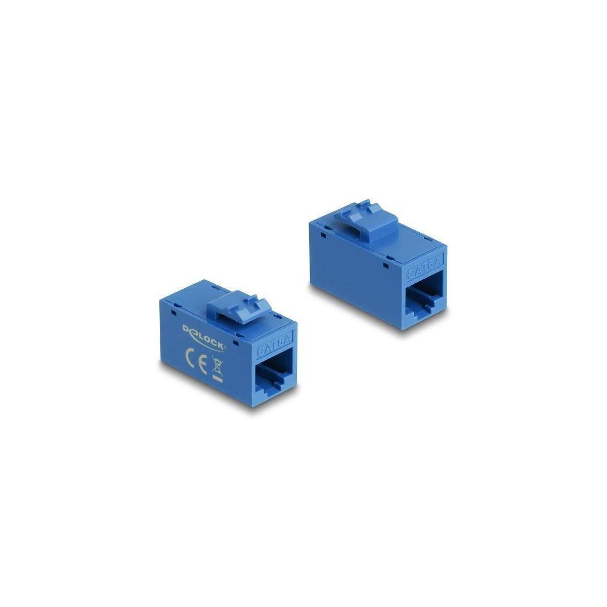 90642 - Keystone Modul RJ45 Buchse zu RJ45 Buchse Cat.6A UTP blau